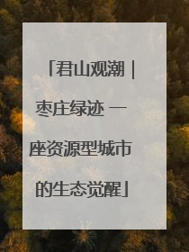 君山观潮｜枣庄绿迹 一座资源型城市的生态觉醒